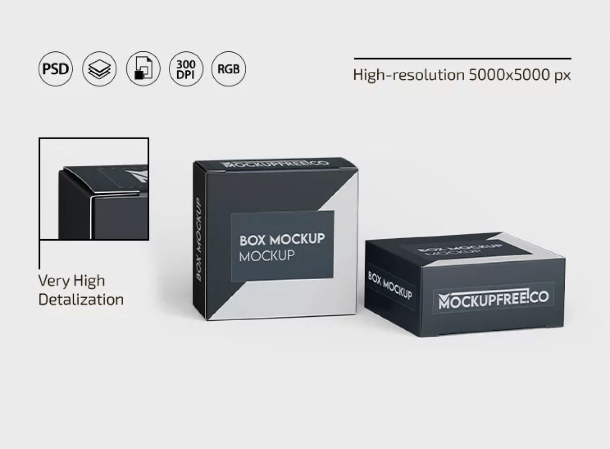 3 Sights of Box Mockup – Professional Packaging Design Templates