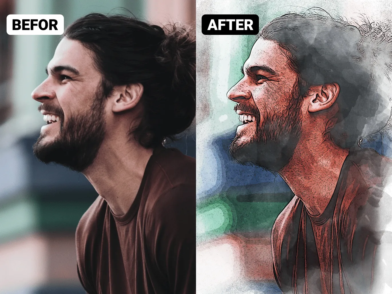 Abstract Watercolor Painting Action – Transform Photos into Artistic Watercolor Masterpieces