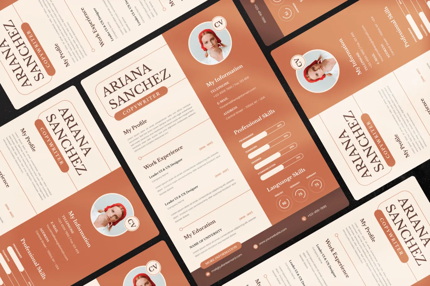 Aesthetic Brown CV Resume – Professional & Stylish Template for Creatives