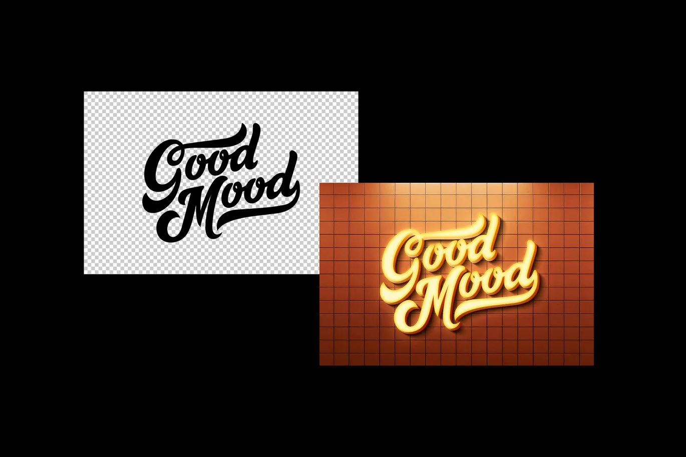 Bright Retro 3D Sign Mockups – Free & Editable PSD Templates