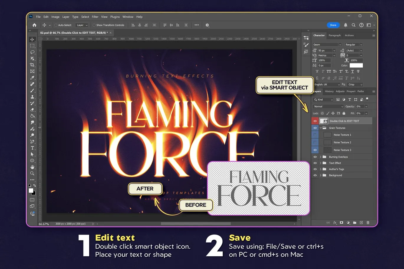 Burning Text Effects – Free & Premium Fire-Inspired Photoshop Templates