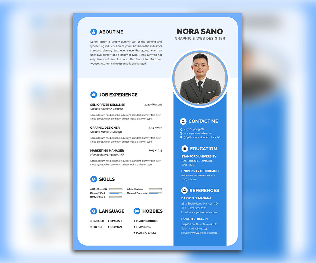 Clean and Modern Resume Portfolio – Graphic Design and Web Templates