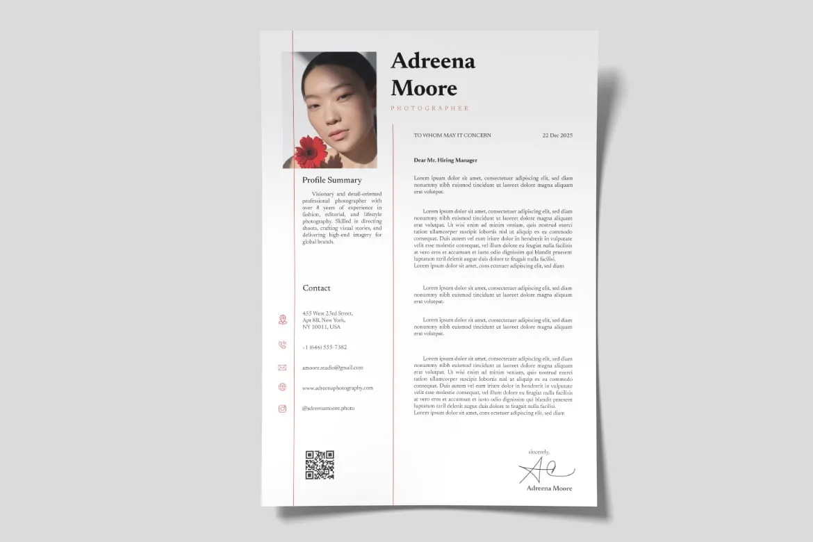 Clean Elegant Professional CV Resume | Modern Editable Template
