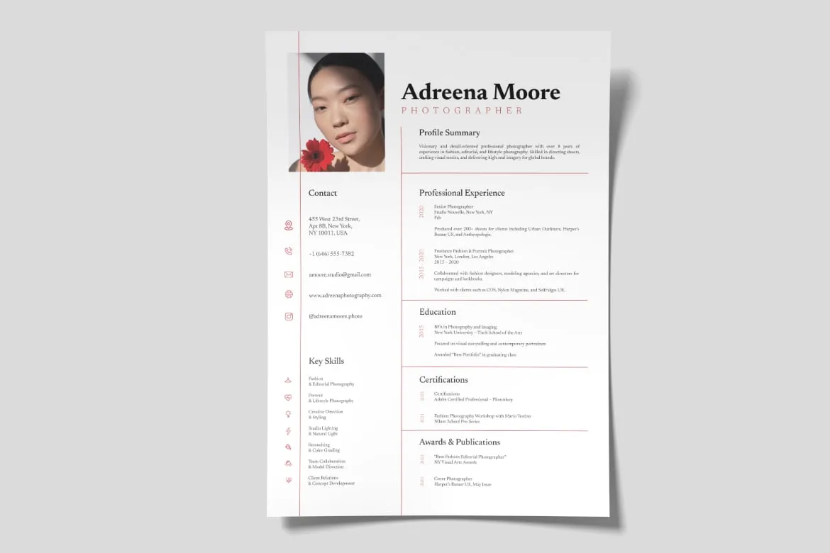 Clean Elegant Professional CV Resume | Modern Editable Template