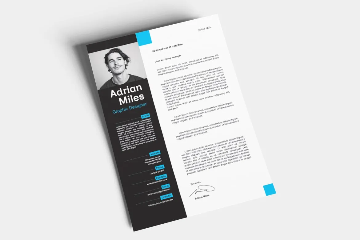Clean Elegant Professional CV Resume Template – Modern & Minimalist Design for Job Seekers
