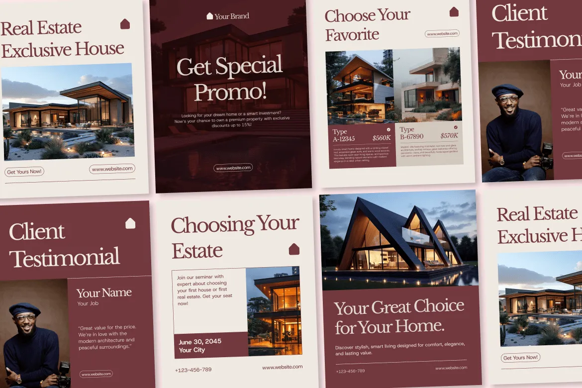 EstateHaus – Social Media Post Template for Real Estate Marketing