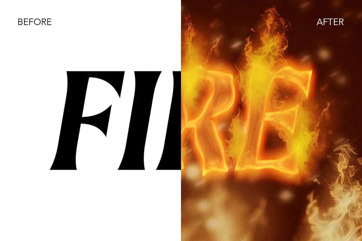 Fire Text Effect – Realistic & Editable Photoshop Template