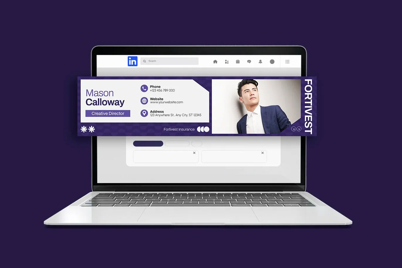 Fortivest Insurance – Professional LinkedIn Banner Template