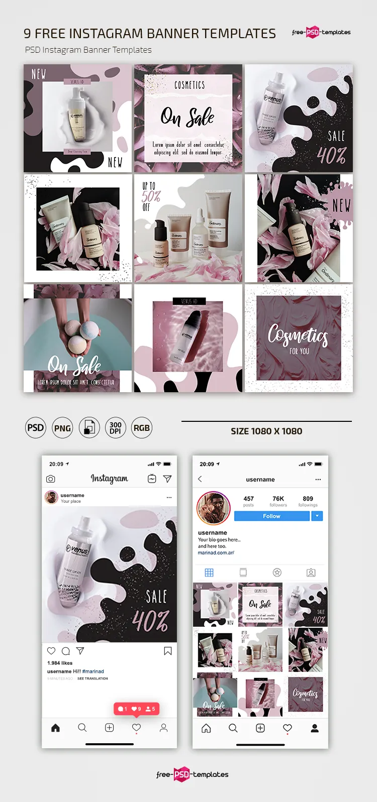 Free Cosmetics Instagram Set Templates – Boost Your Brand Style