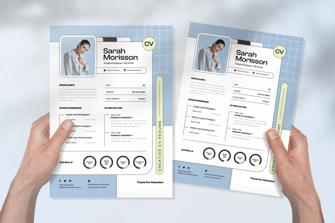 Professional Graphic Designer CV Resume Template – Download & Customize Now