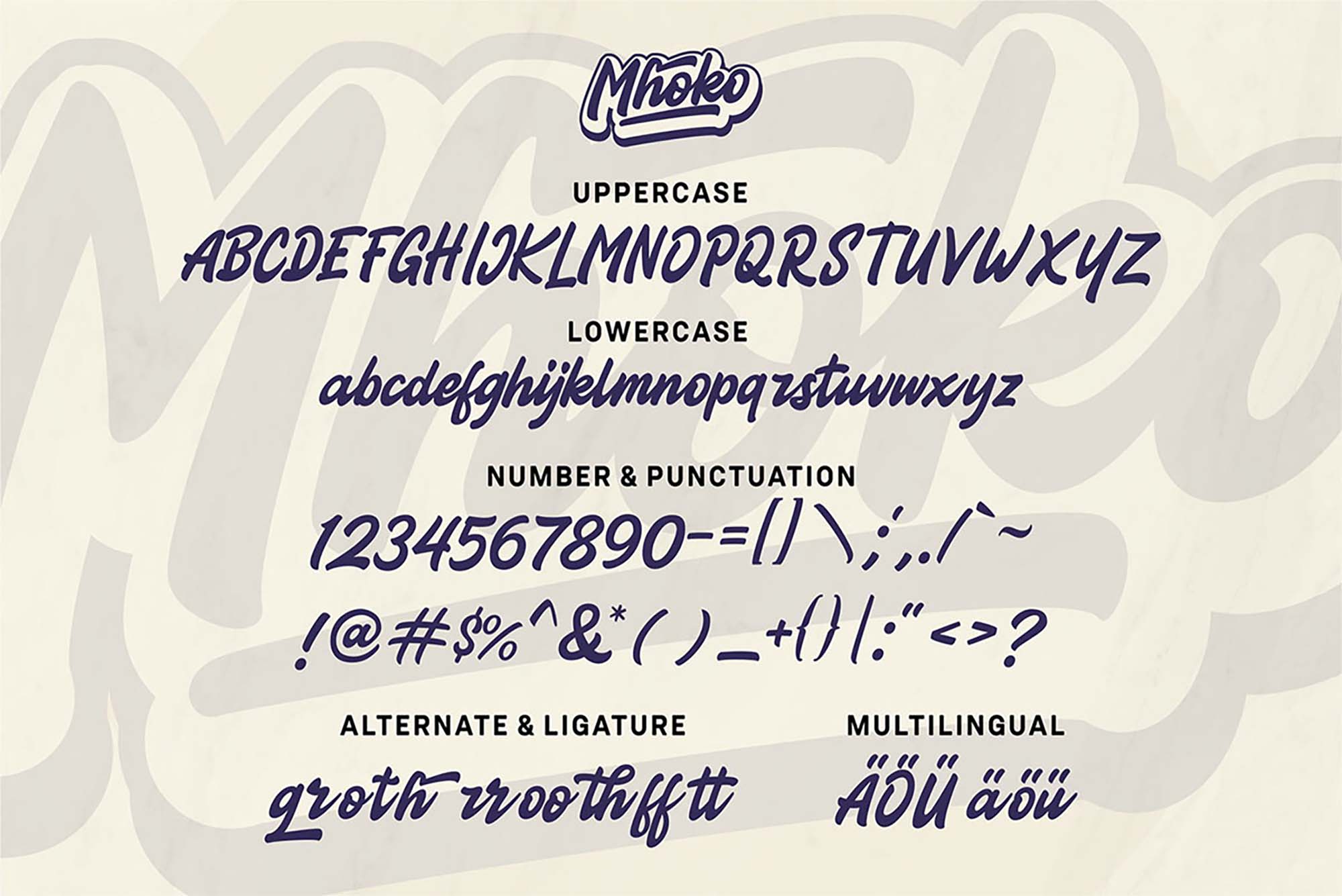 Mhoko Bold Script Font – Stylish Handwritten Typeface for Modern Designs