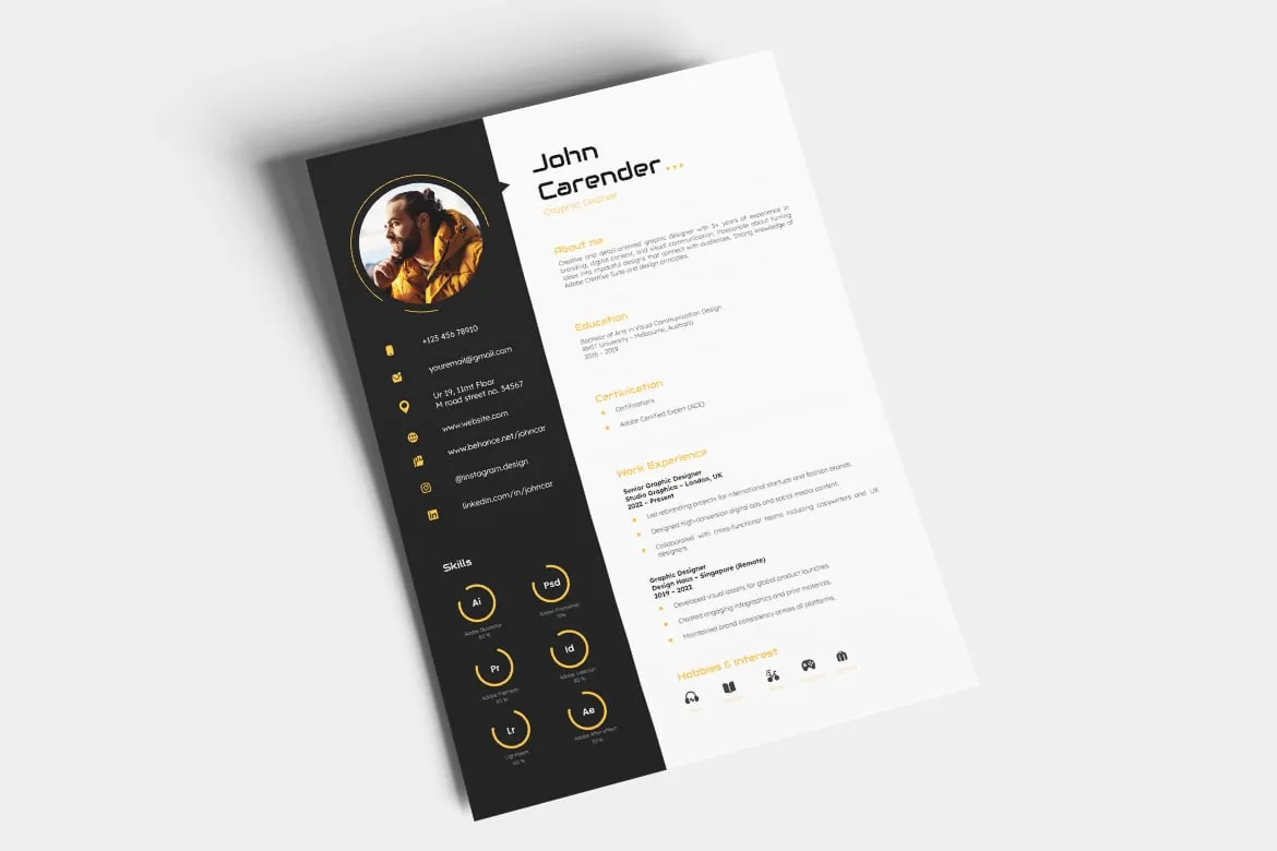 Modern Elegant Professional CV Resume Template – Clean, Minimal, and ATS-Friendly