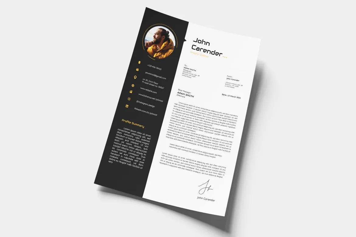 Modern Elegant Professional CV Resume Template – Clean, Minimal, and ATS-Friendly