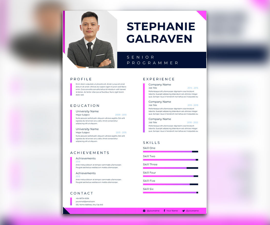 Modern Gradient CV Template Design – Download Stylish Resume Layout