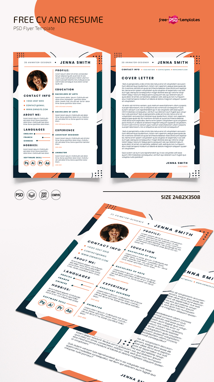Free CV and Resume PSD Template – Clean & Professional Design