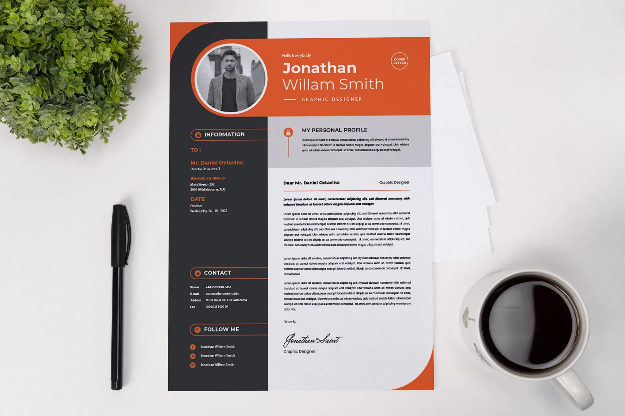 Professional Designer CV Resume – Clean, Modern & Editable Template
