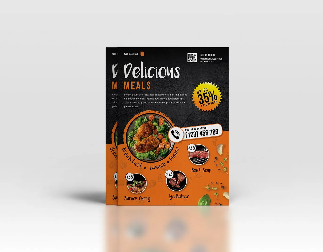 Restaurant & Food Flyer Template vol-03 – Editable PSD for Modern Promotions