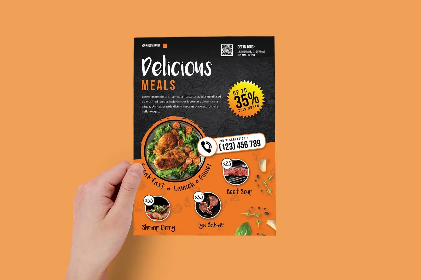 Restaurant & Food Flyer Template vol-03 – Editable PSD for Modern Promotions