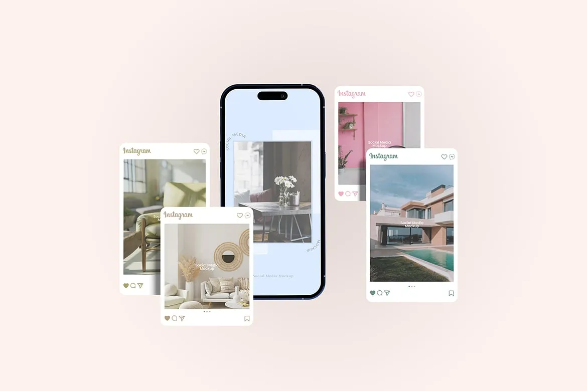 Social Media and Smartphone Mockup – Free Download PSD Template