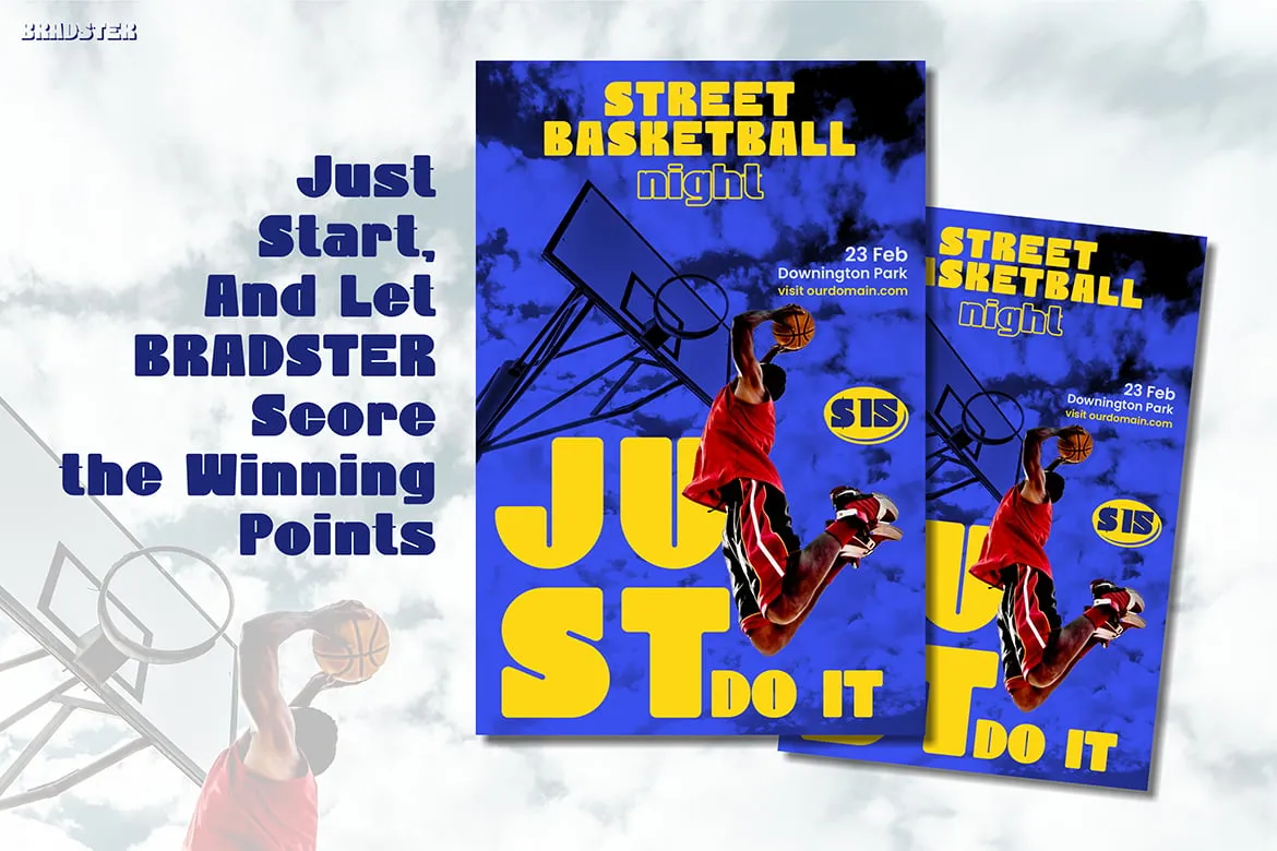 Sport Font - Bradster | Modern Athletic Typeface for Designers