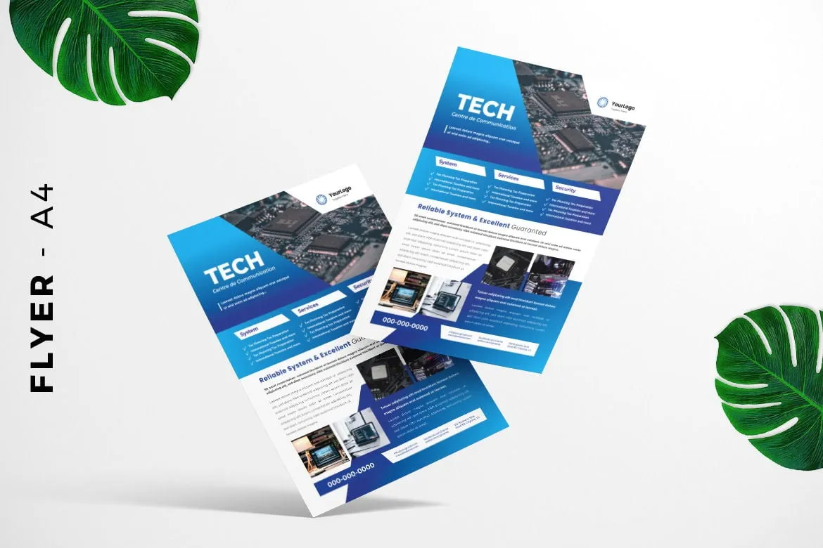 Technology Communication Flyer Design – Modern & Professional Templates