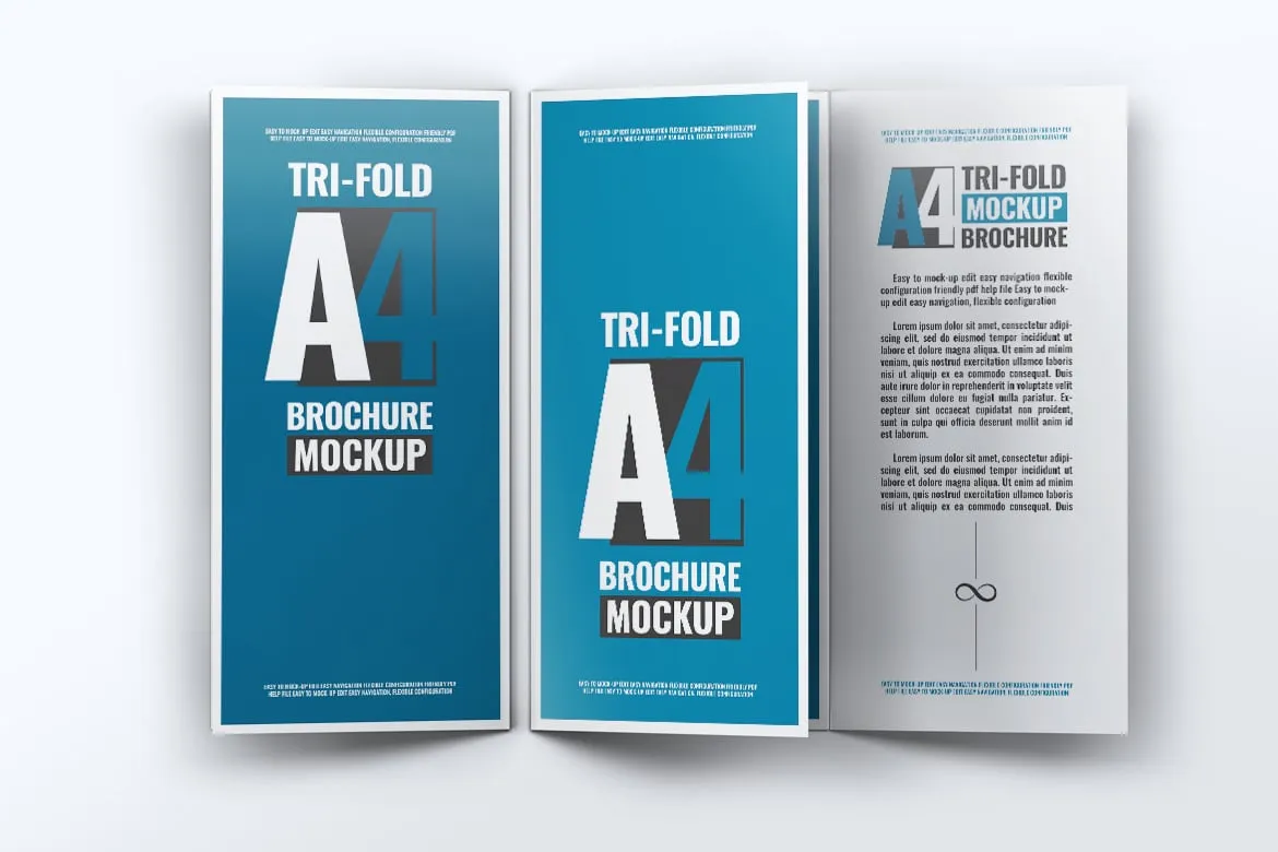 Trifold A4 Brochure Mock-Up – Professional Design Presentation