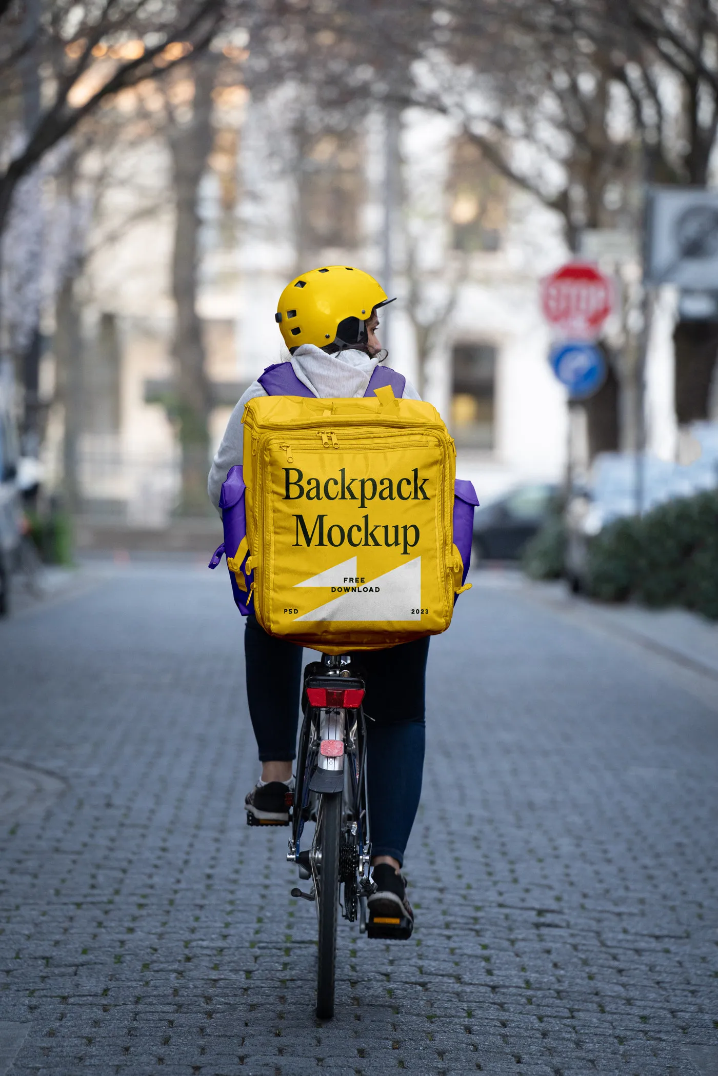 Facing Shot of Delivery Backpack Mockup – Free & Editable PSD Template