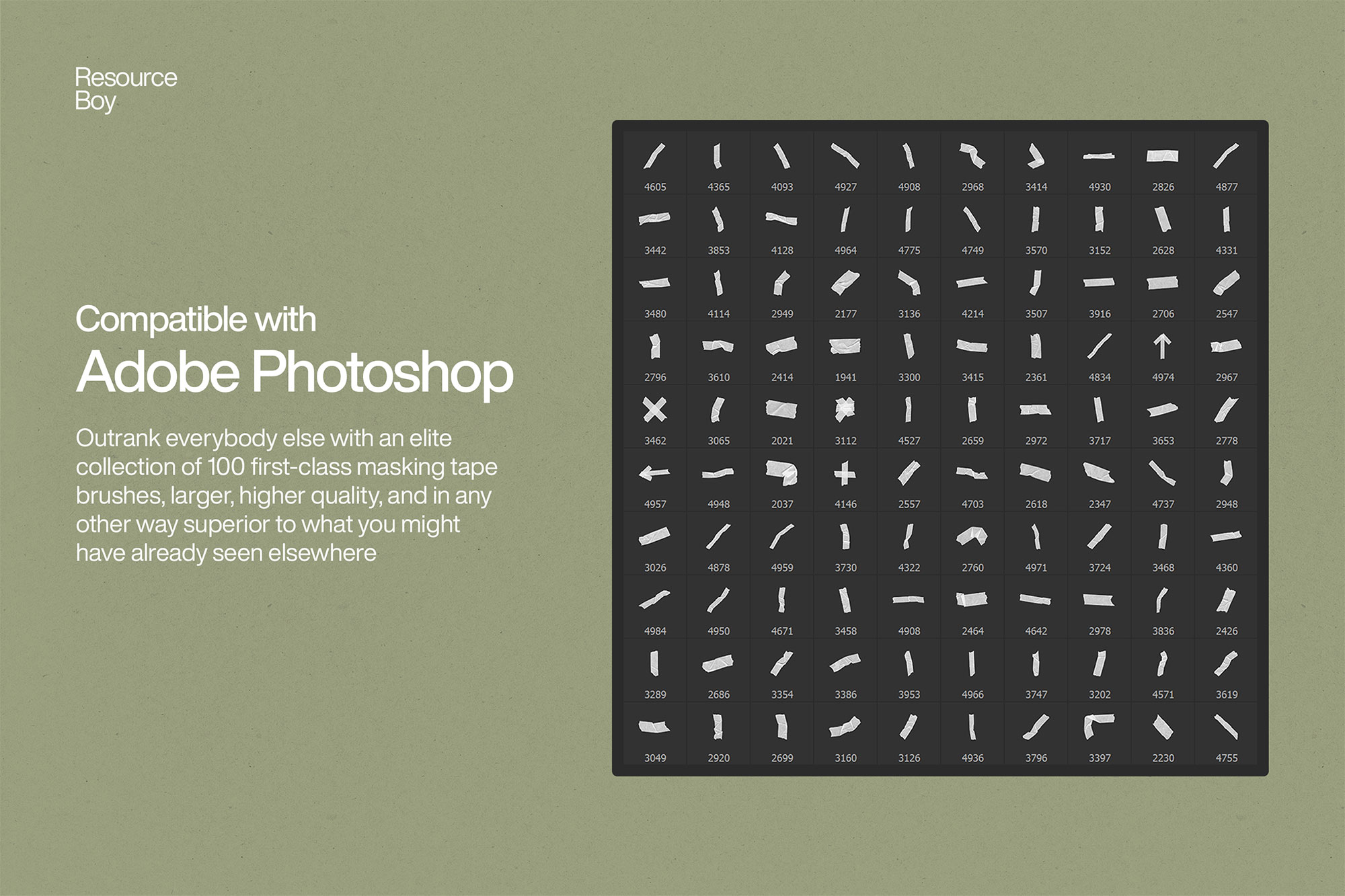 100 Masking Tape Photoshop Brushes – Free Download for Creative Projects