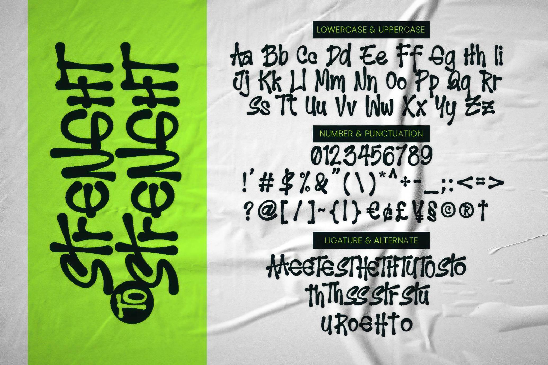 Strength to Strength | Hand Scratch Font – Bold, Edgy, and Free-Spirited Typeface
