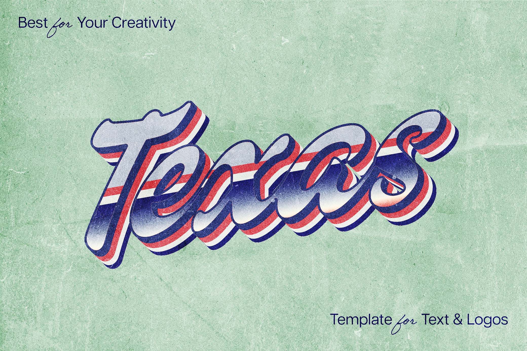 Texas Vintage Text Effect – Retro Western Typography PSD